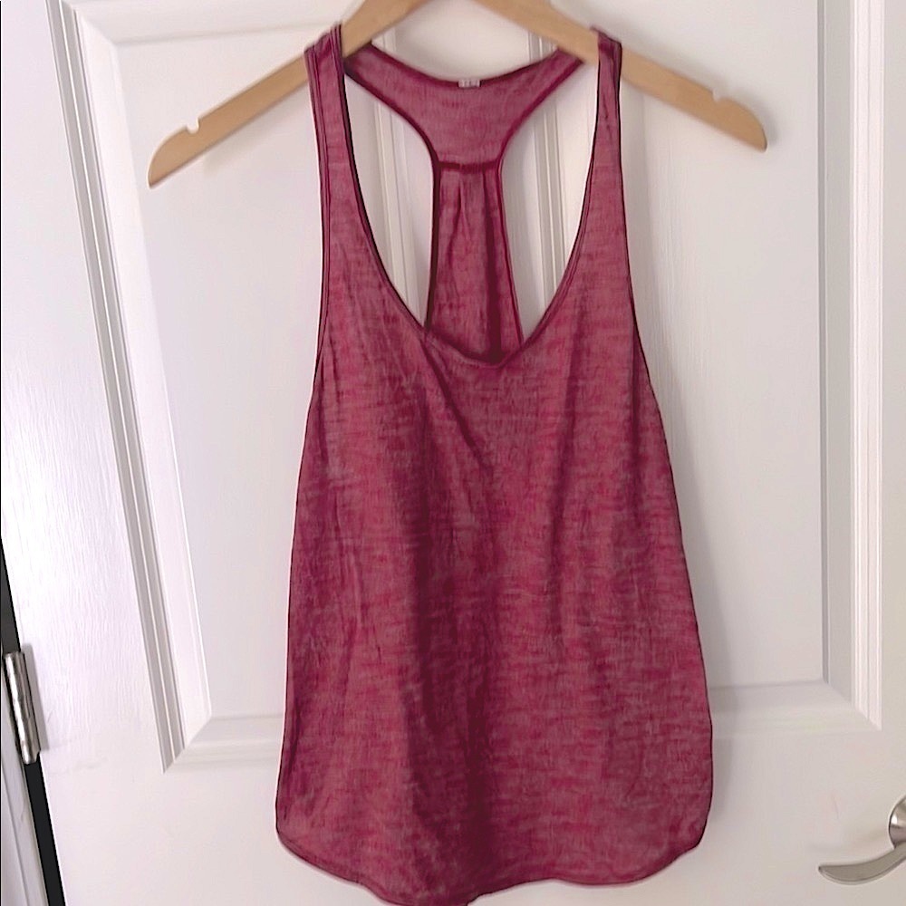 Lululemon Athletica Heathered Maroon Scoop Tank Top Sz 4
